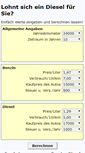 Mobile Screenshot of diesel.amortisationsrechner.de